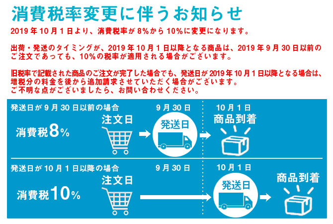 消費税率変更に伴うお知らせ　白樺ドレス