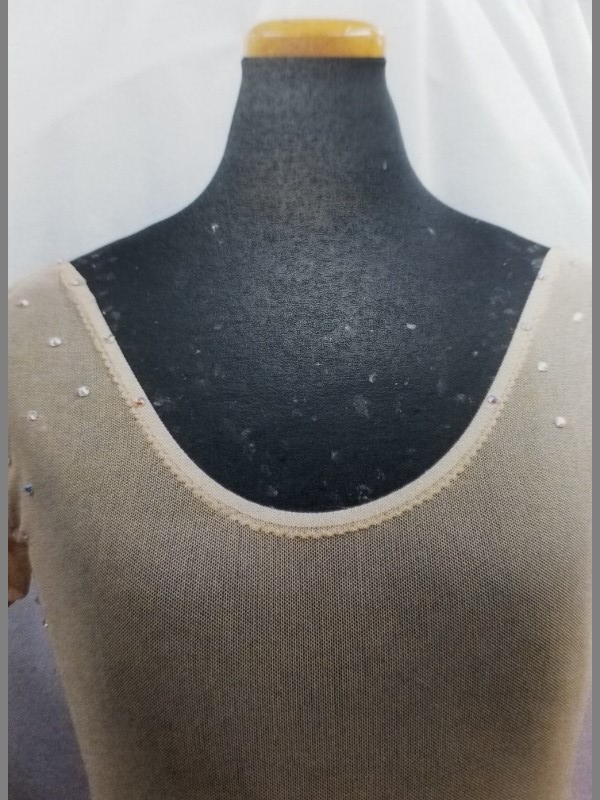 二の腕・脇腹・ネットインナー 楽ちんスタイルアップ 社交ダンス用インナー 伸縮抜群 股下クラッチ付き ドレスインナー背あきタイプ