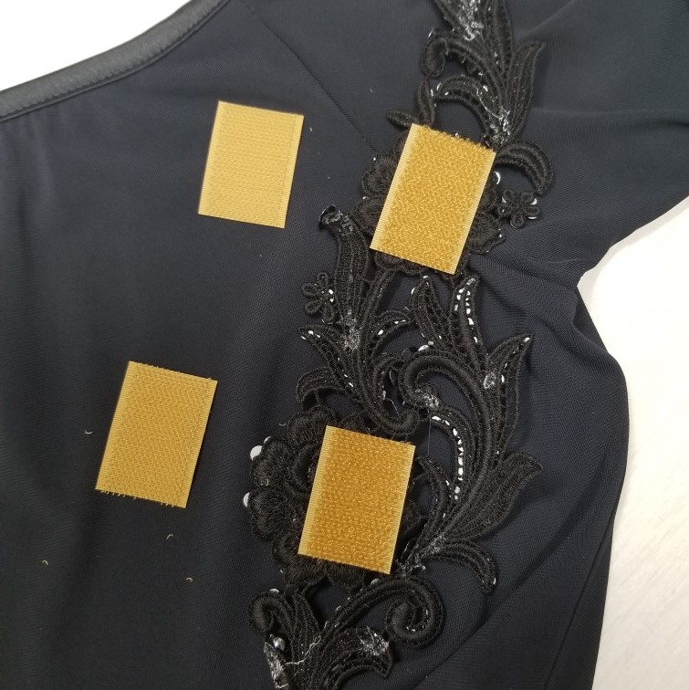 アップリケ 黒レース 黒飾り 黒ラインストーン ブラック 飾り付レースモチーフ 黒モチーフ デコる