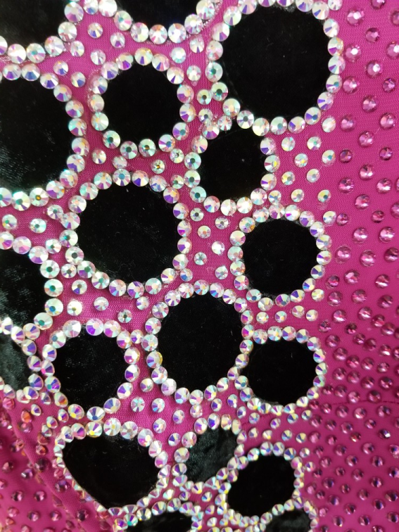 社交ダンス衣装 スタンダードドレス ローズピンクモダンドレス 競技ダンス衣装 デモ用スタンダードドレス 露出の少ないスタンダードドレス