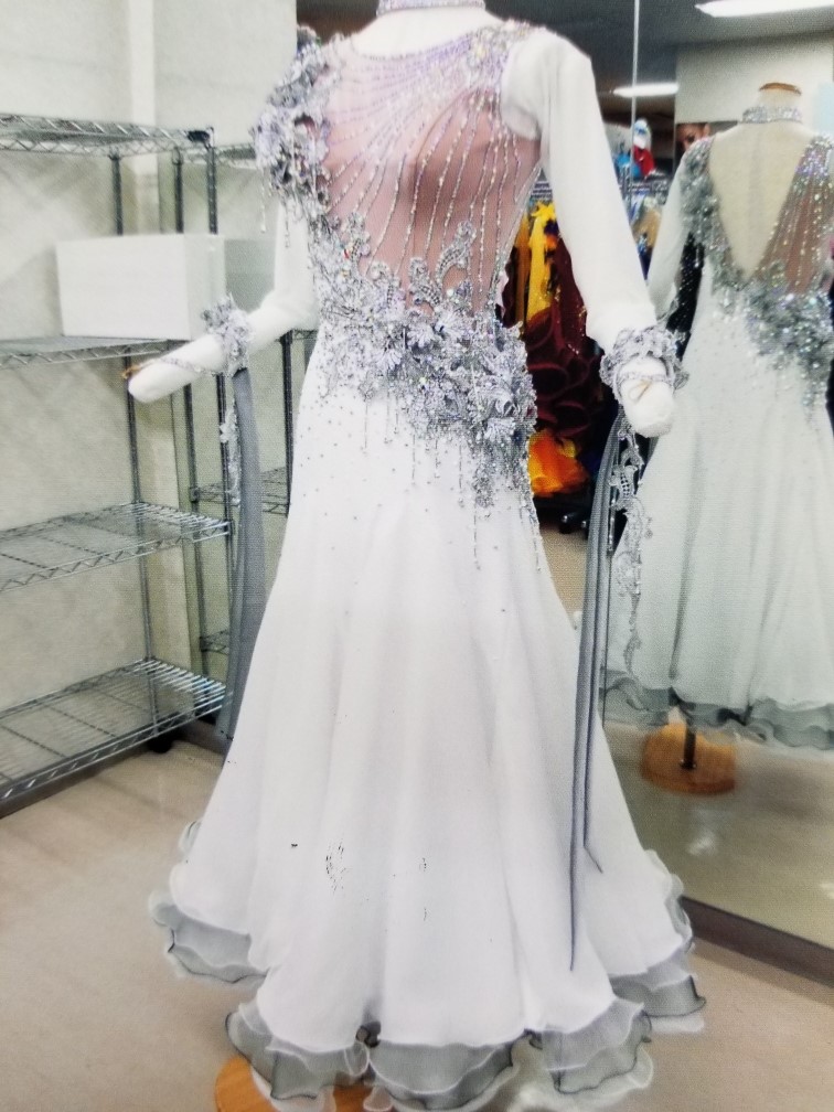 白スタンダードドレス スタンダードドレスレダンタル 社交ダンスドレスレンタル 社交ダンスドレスインターネット 社交ダンス用品 社交ダンス衣装