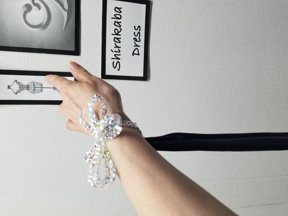 デザインバングル キラキラバングル 社交ダンス用リストバンド 社交ダンス用バングル ラインストーン付きバングル