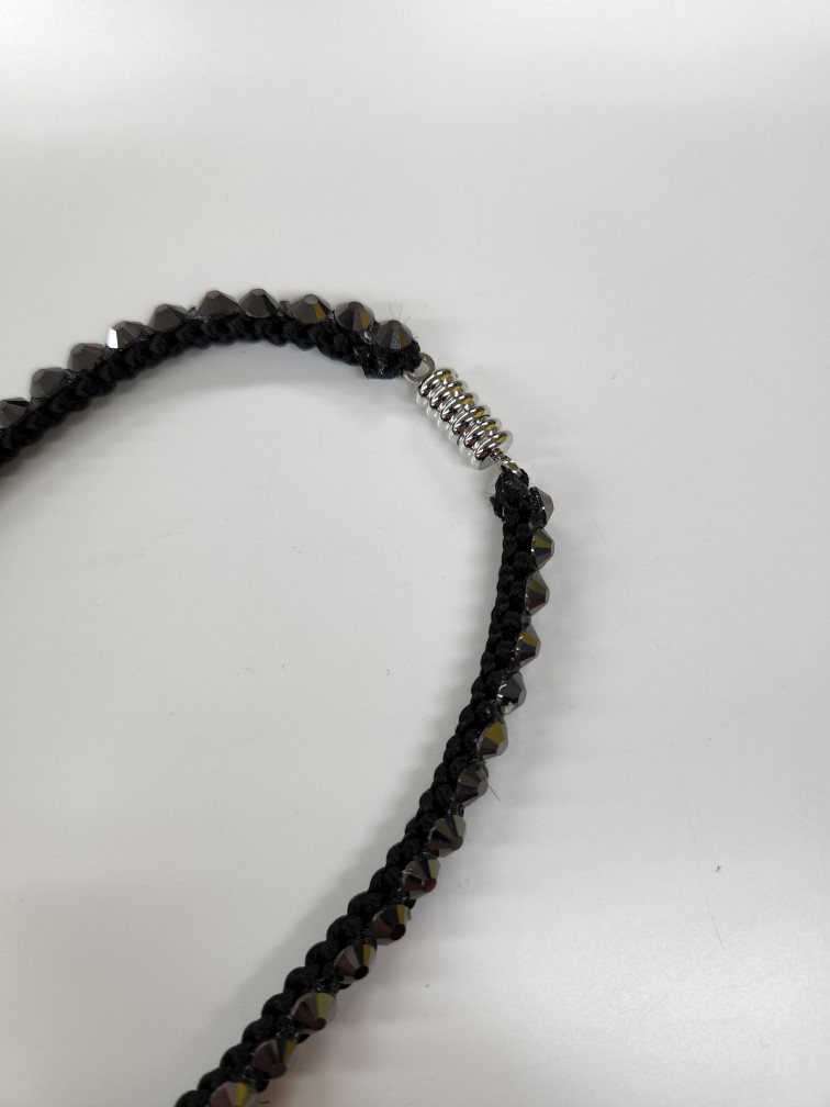 パワーストーンネックレス 社交ダンス用チョーカー 黒ネックレス ヘマタイト ブラックダイヤモンド チョーカー コットンブレードチョーカー