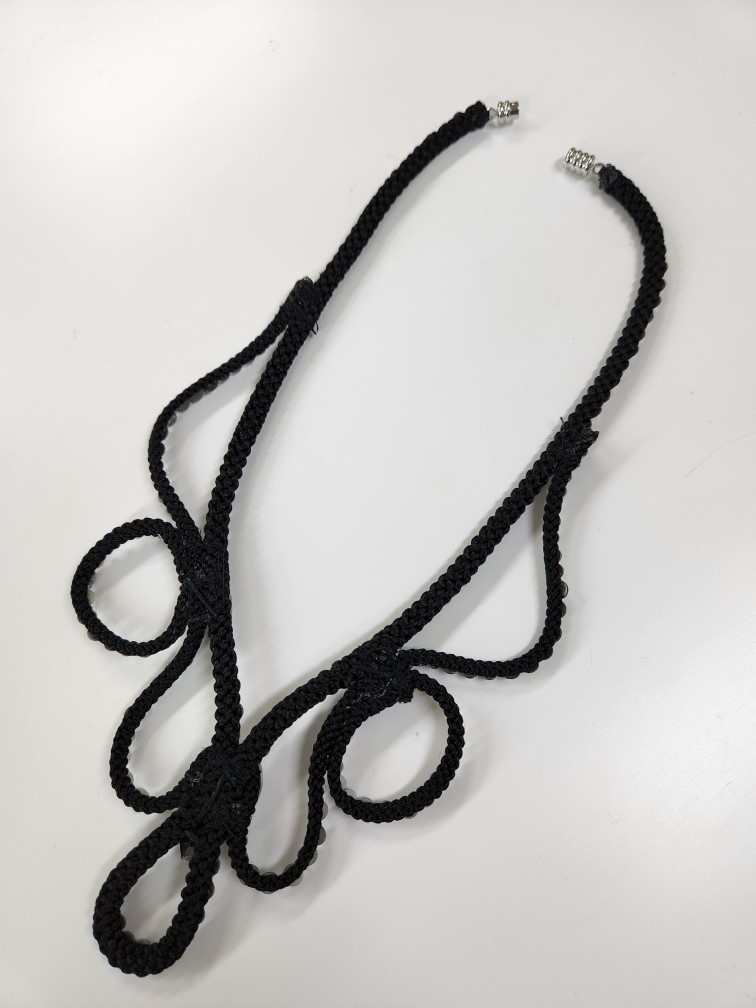 パワーストーンネックレス 社交ダンス用チョーカー 黒ネックレス ヘマタイト ブラックダイヤモンド チョーカー コットンブレードチョーカー