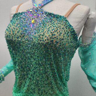 チャチャチャ向きのグリーン系ドレスをレンタルしたい