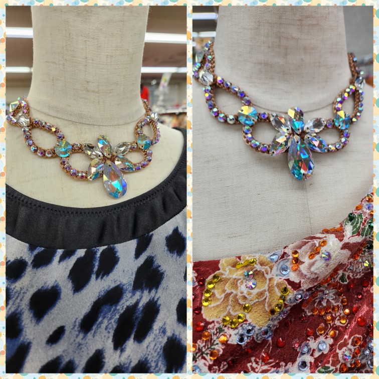 社交ダンス用チョーカー チョーカーネックレス 敏感肌用チョーカー マグネット式チョーカー 社交ダンスネックレス ハンドメイドチョーカー