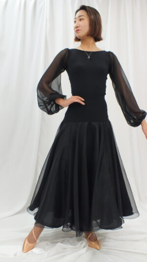 SK-4 クレープとオーガンジーのコンビネーション スカート