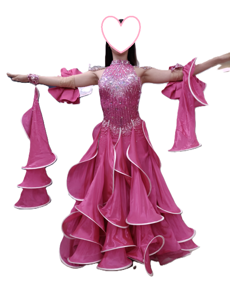 モダンドレス袖 社交ダンスドレス袖リメイク 社交ダンスドレスフロートリメイク 社交ダンスドレスフロート直し ドレスリフォーム ドレスリメイク