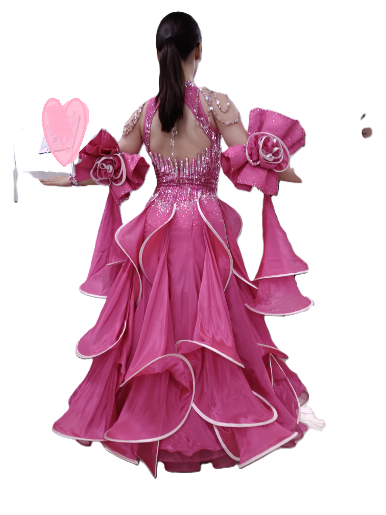 モダンドレス袖 社交ダンスドレス袖リメイク 社交ダンスドレスフロートリメイク 社交ダンスドレスフロート直し ドレスリフォーム ドレスリメイク