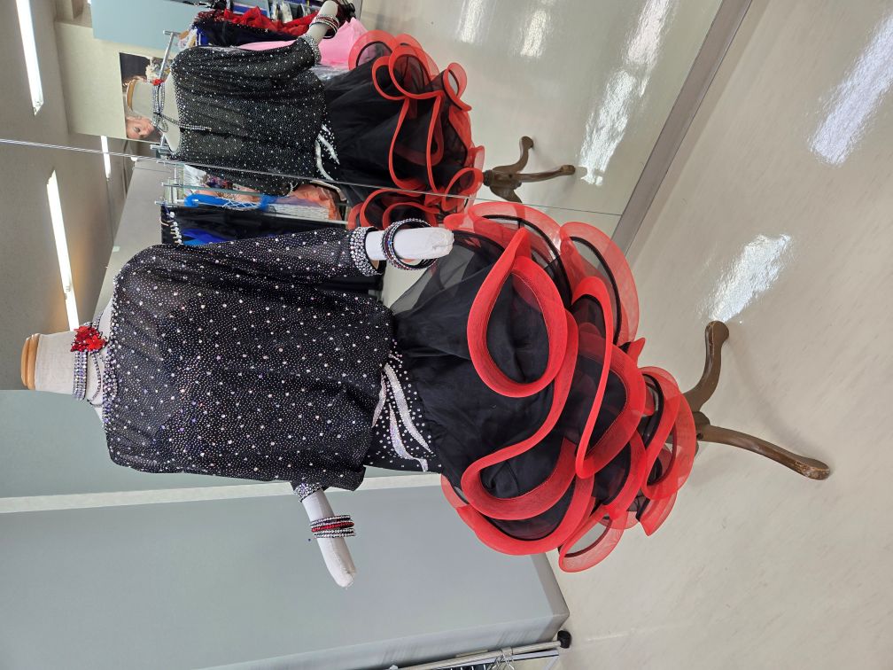 ラテンドレス　社交ダンスドレス　体型カバーラテンドレス