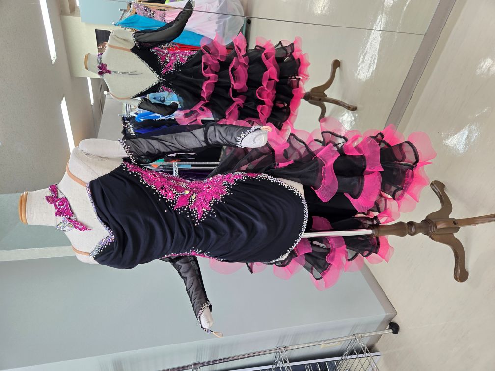 ラテンドレス　社交ダンスドレス　ロンググローブ　日本製ラテンドレス